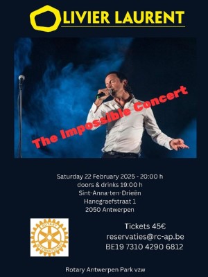 ANNA3 | Zaterdag 22 februari 2025 - 20:00 | Rotary Antwerpen Park | Olivier Laurent | The Impossible Concert | Sint-Anna-ten-Drieënkerk, Antwerpen Linkeroever